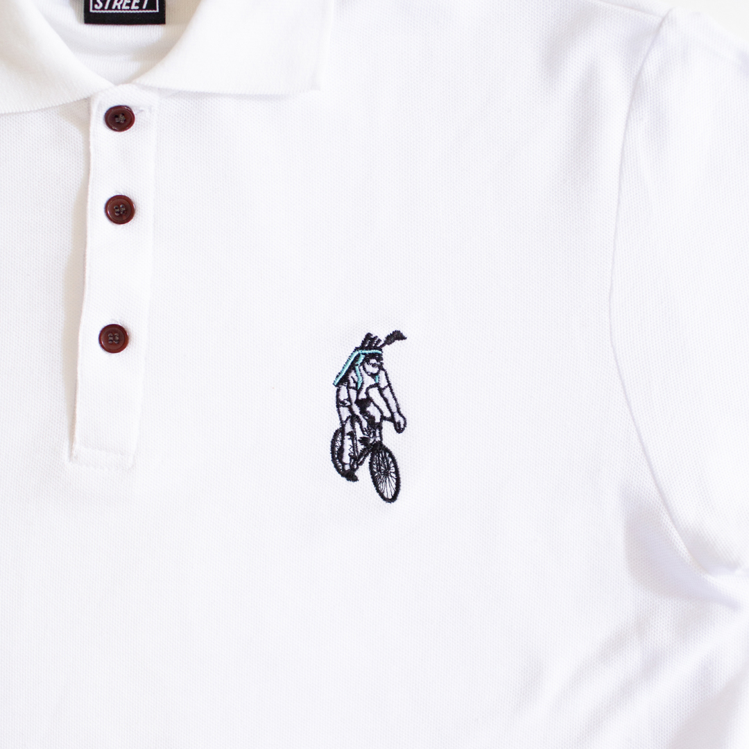 Bike to Golf Polo - White