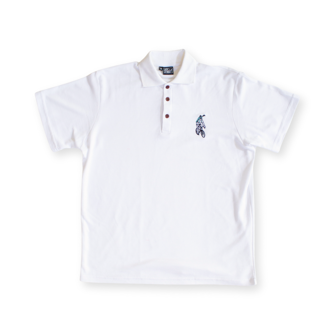 Bike to Golf Polo - White